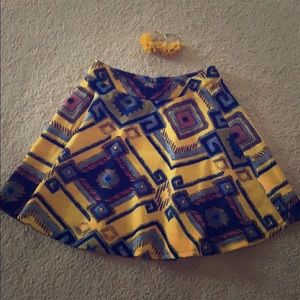 Yellow and Blue Skirt